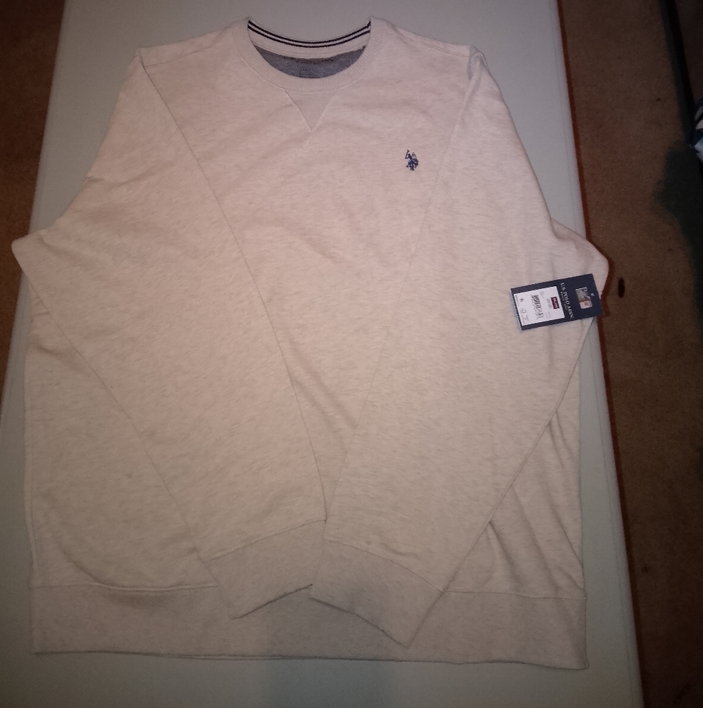 U.S. Polo Assn. Men's Light Gray Crewneck Sweater